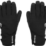 Volcom CP2 GORE-TEX Gloves - A pair of black gloves with a textured palm and fingers, featuring a white logo on the wrist strap.