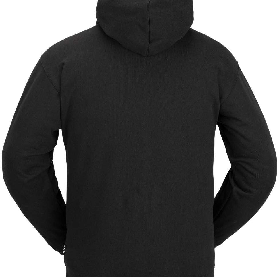 Volcom D.I. Fleece Pullover 2023 - A black fleece pullover with a hood and drawstring.