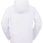 Volcom Dua Insulated GORE-TEX Jacket 2024 - A white jacket with a hood, featuring a zippered front and two side pockets.