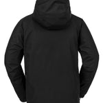 Volcom Dua Insulated GORE-TEX Jacket 2024 - A black jacket with a hood, featuring a zippered front and two side pockets.