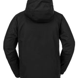 Volcom Dua Insulated GORE-TEX Jacket 2024 - A black jacket with a hood, featuring a zippered front and two side pockets.