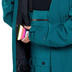 Volcom Dua Insulated GORE-TEX Jacket - A black jacket with a hood, featuring a zippered chest pocket and adjustable cuffs.