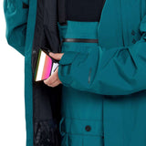 Volcom Dua Insulated GORE-TEX Jacket - A black jacket with a hood, featuring a zippered chest pocket and adjustable cuffs.