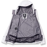 Volcom Dua Insulated GORE-TEX Jacket 2024 - A white jacket with a hood, featuring black zippers and a black logo on the chest.