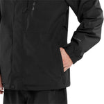 Volcom Dua Insulated GORE-TEX Jacket 2024 - A black jacket with a hood, featuring a zippered chest pocket and adjustable cuffs.