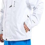 Volcom Dua Insulated GORE-TEX Jacket 2024 - A white jacket with black zipper and logo, featuring a chest pocket on the left side.