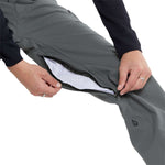 Volcom Freakin' Snow Chino Pants 2024 - Dark gray snow pants with black zipper and logo on left thigh.