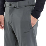 Volcom Freakin' Snow Chino Pants 2024 - Dark gray snow pants with zippered pockets and a black zipper on the fly.