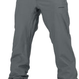 Volcom Freakin' Snow Chino Pants 2024 - Pair of gray snow pants with a subtle black stripe on the side seam and two zippered pockets at the back.