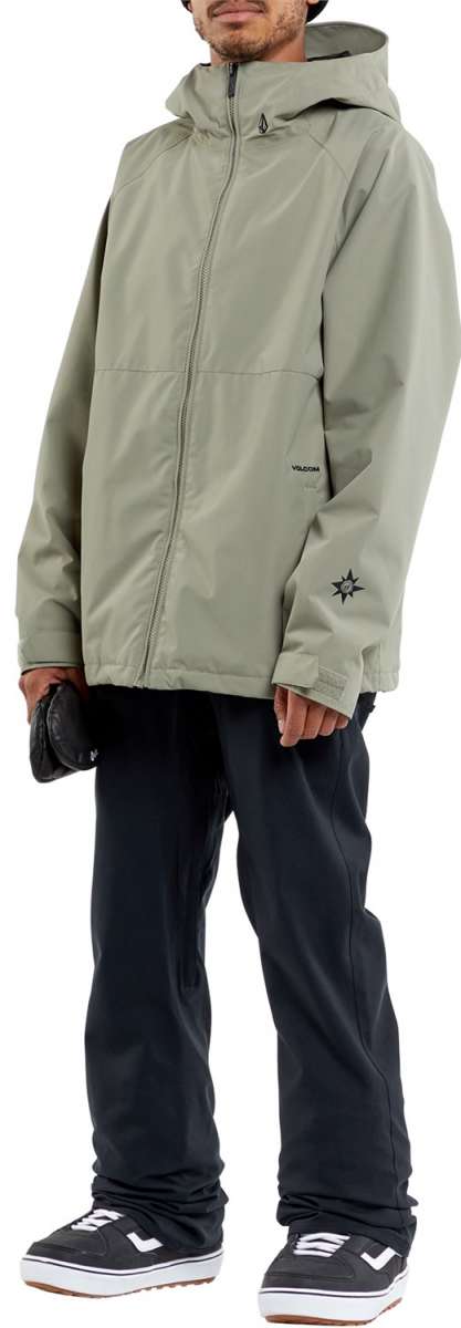 Volcom Freakin' Snow Chino Pants 2024 - Black snow pants with a subtle white stripe on the side of each leg.