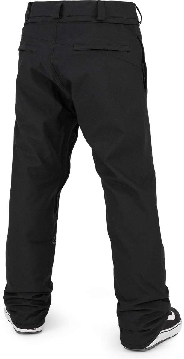 Volcom Freakin' Snow Chino Pants 2024 - Black snow pants with zippered pockets and adjustable belt loops.