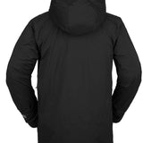 Volcom Guch Stretch GORE-TEX Jacket 2022 - A black jacket with a hood, featuring diagonal stripes on the sleeves and chest.