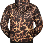 Volcom Hydro Riding Hoodie 2023 - A black hoodie with a brown and tan giraffe print design.