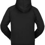 Volcom Hydro Riding Hoodie 2023 - A black hoodie with a hood and drawstrings, featuring a white logo on the chest.