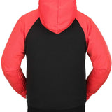 Volcom Hydro Riding Hoodie 2023 - A black hoodie with a red and white striped drawstring and a small logo on the left chest.