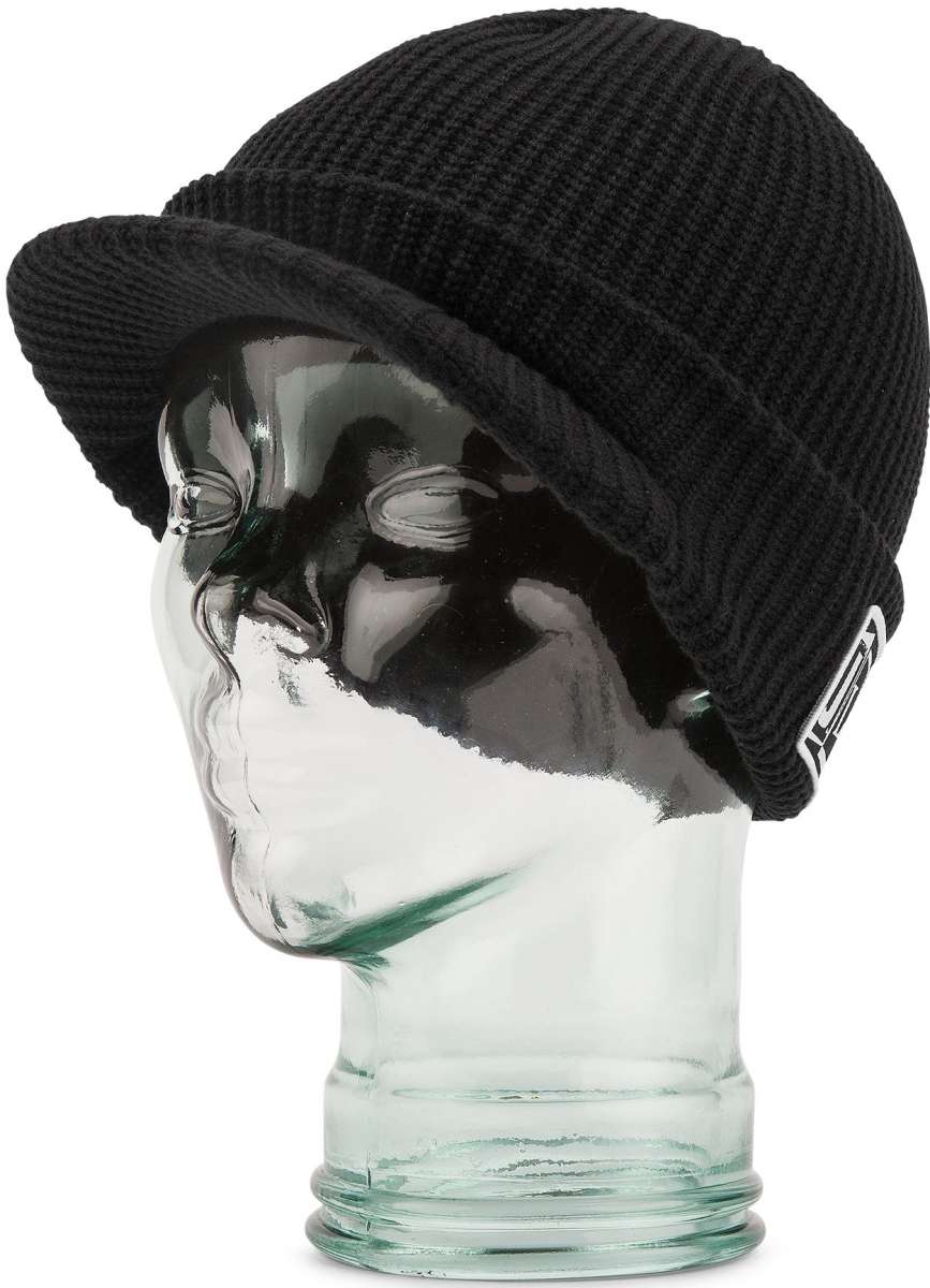 Volcom JLA Visor Beanie 2023 - Black beanie with a visor on top and white logo on the side.