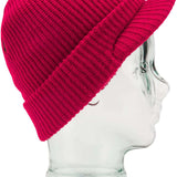 Volcom JLA Visor Beanie 2023 - A red beanie with a visor on top.