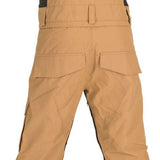 Volcom Juniors Barkley Bib Overall - Black bib overalls with a brown and white striped pattern on the legs, featuring a belt loop at the waist.