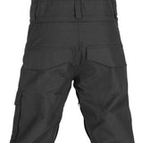 Volcom Juniors Barkley Bib Overall - Black bib overalls with a white logo on the left leg and two front pockets.