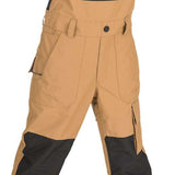 Volcom Juniors Barkley Bib Overall - Tan bib overalls with black accents and a small logo on the front pocket.