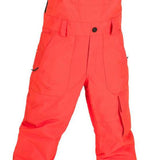 Volcom Juniors Barkley Bib Overall - Bib overall with black, gray, and red color scheme featuring a geometric pattern on the side pocket.