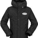 Volcom Juniors Stone 91 Insulated Jacket - A black jacket with a white logo on the left chest and a hood.