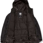 Volcom Juniors Stone 91 Insulated Jacket - Black jacket with white logo on chest and black zipper.