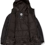Volcom Juniors Stone 91 Insulated Jacket - Black jacket with white logo on chest and black zipper.