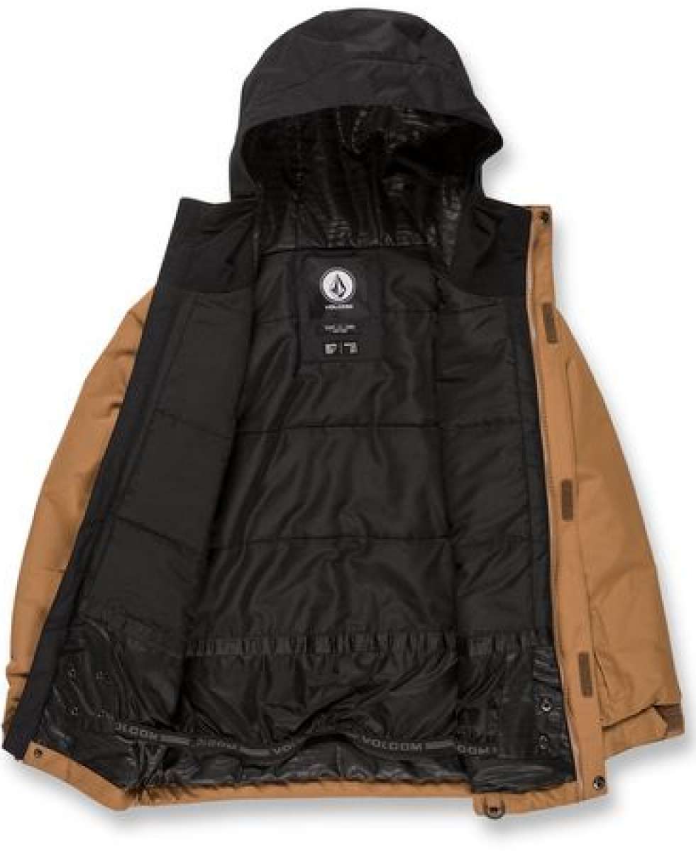 Volcom Juniors Stone 91 Insulated Jacket - Black jacket with white logo on chest and black zipper.