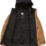 Volcom Juniors Stone 91 Insulated Jacket - Black jacket with white logo on chest and black zipper.