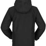 Volcom Juniors Stone 91 Insulated Jacket 2023 - Black jacket with a hood, zippered pockets and adjustable cuffs.