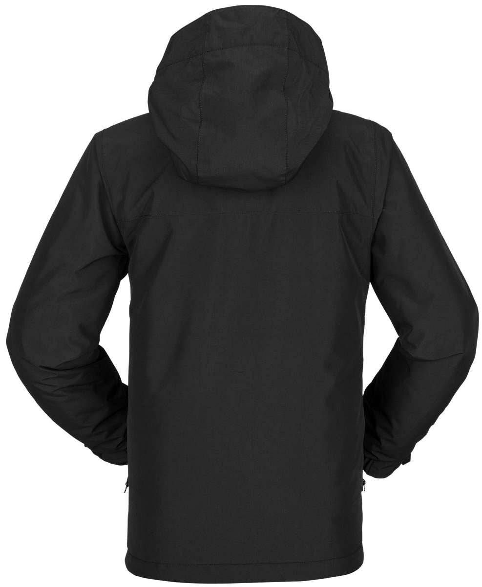 Volcom Juniors Stone 91 Insulated Jacket 2023 - Black jacket with a hood, zippered pockets and adjustable cuffs.