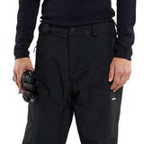 Volcom L GORE-TEX Shell Pant 2024 - Black snow pants with white logo on left thigh and adjustable Velcro straps at waist.