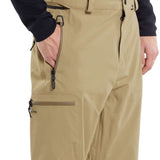 Volcom L GORE-TEX Shell Pant 2024 - A pair of khaki-colored pants with a zippered pocket on the thigh and a black zipper pull.
