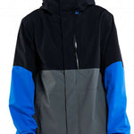 Volcom L Insulated GORE-TEX Jacket 2024 - A black jacket with a blue stripe on the sleeve cuff and a zipper pocket on the chest.