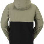 Volcom L Insulated GORE-TEX Jacket 2024 - A black and grey jacket with a hood, featuring a zippered front and two side pockets.