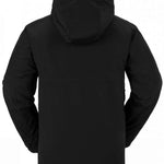 Volcom L Insulated GORE-TEX Jacket 2024 - A black insulated jacket with a hood, featuring a zippered front and two side pockets.