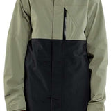 Volcom L Insulated GORE-TEX Jacket 2024 - A black jacket with a hood and zipper, featuring a white logo on the left chest.