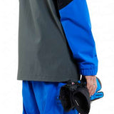 Volcom L Insulated GORE-TEX Jacket - A black jacket with a grey and blue stripe on the sleeve, worn by a model facing away from the camera.