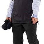 Volcom Women's Ashfield Pullover Jacket - A light gray jacket with a darker gray panel across the bottom and hood.