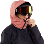 Volcom Women's Ashfield Pullover Jacket - A dusty rose-colored jacket with a hood and black zipper.