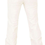 Volcom Women's Battle Stretch High Rise Pants 2024 - A pair of white snow pants with a high rise and stretch material, featuring two back pockets on the right side.