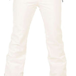 Volcom Women's Battle Stretch High Rise Pants 2024 - A pair of white snow pants with a high rise and zippered pockets.