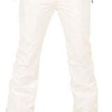 Volcom Women's Battle Stretch High Rise Pants 2024 - A pair of white snow pants with a high rise and zippered pockets.