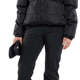 Volcom Women's Battle Stretch High Rise Pants 2024 - Black pants with a high rise and stretch material.