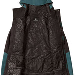 Volcom Women's Bolt Insulated Jacket 2024 - A black jacket with a subtle leopard print lining visible through the fabric.