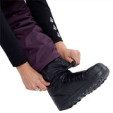 Volcom Women's Bridger Insulated Pant 2024 - Black insulated snow pants with a subtle white pattern on the side of the leg.