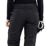 Volcom Women's Bridger Insulated Pant 2024 - Black snow pants with a subtle white logo on the left thigh and black hardware.