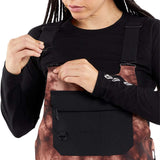 Volcom Women's Creston 3D Stretch Bib Pant - Black bib pant with a subtle white pattern on the side of the leg.