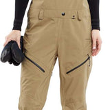 Volcom Women's Elm Stretch GORE-TEX Bib Pant - Black bib pant with black stretch fabric and silver zipper hardware.